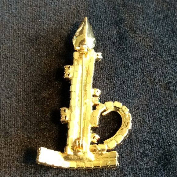 Vintage NWOT Christmas Candlestick Brooch - Picture 3 of 4